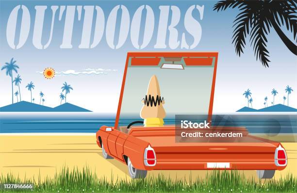 Sweet Summer Time Stock Illustration - Download Image Now - Convertible, Rear View, Adult