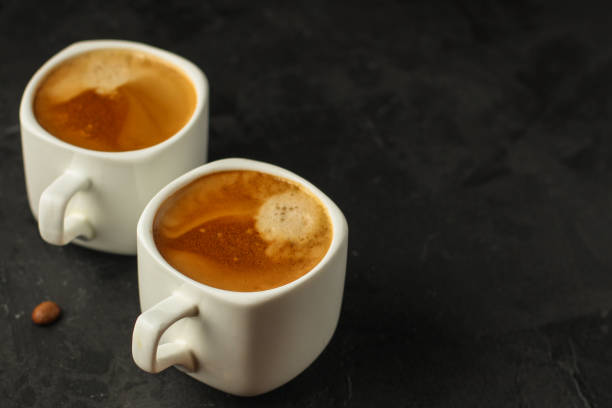 istock coffee freshly brewed in a white cup serving of beverage (coffee grain). food. top.copy save 1127854017
