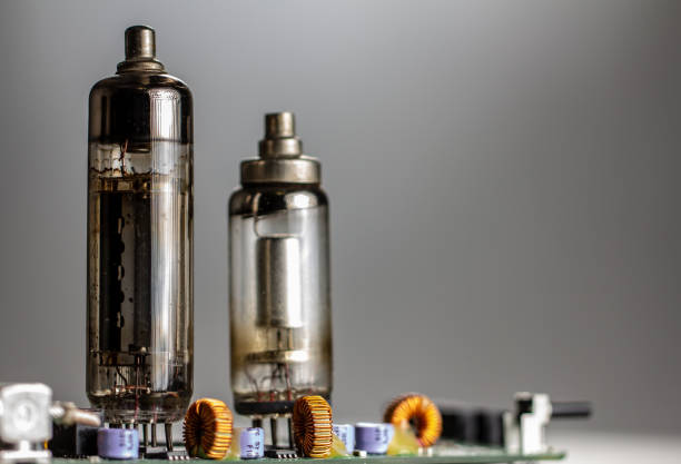istock Old vacuum electronic radio tube on a white background 1127860080