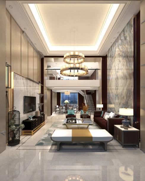 istock 3D Render of Post Modern Living room 1127860520