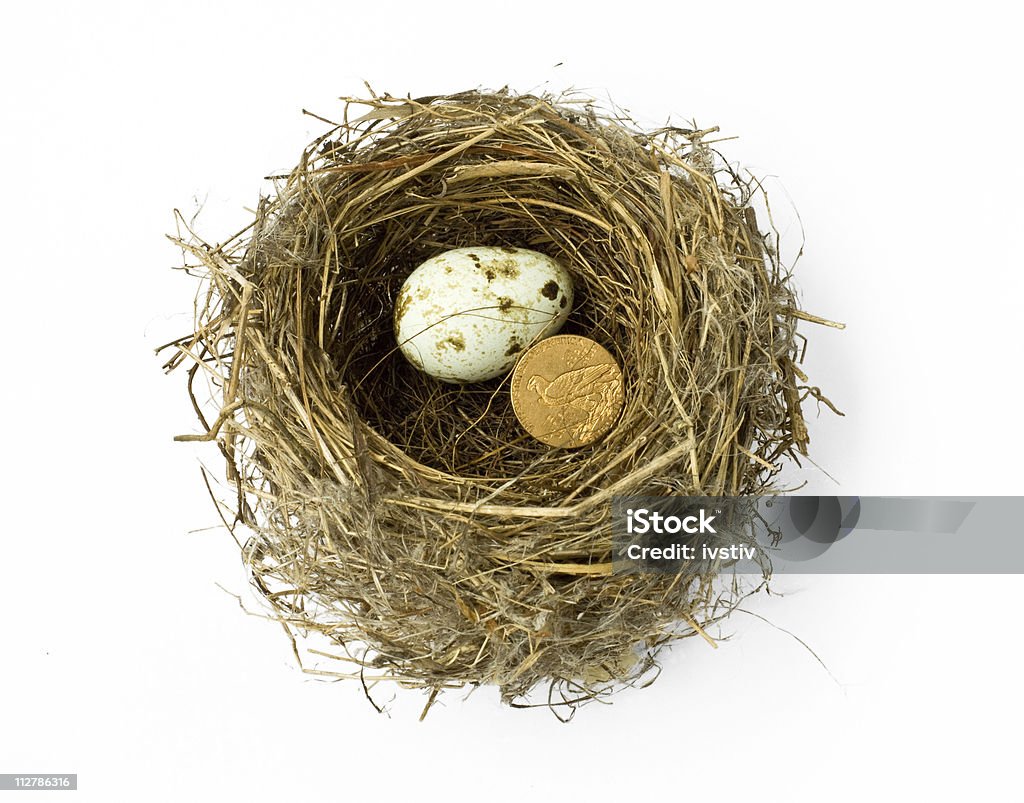 Retraite Nest Egg-Expression anglo-saxonne - Photo de Blanc libre de droits