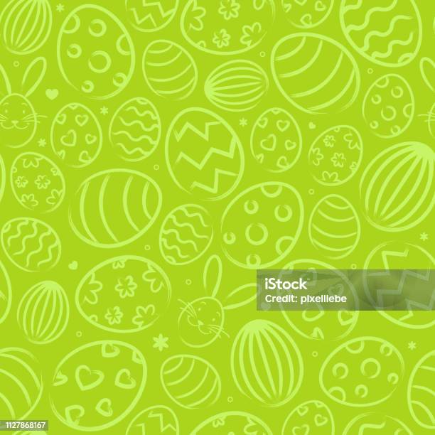 イースターエッグと緑のシームレスなイースターの背景パターン - イースターのベクターアート素材や画像を多数ご用意 - イースター, 背景, イースターエッグ