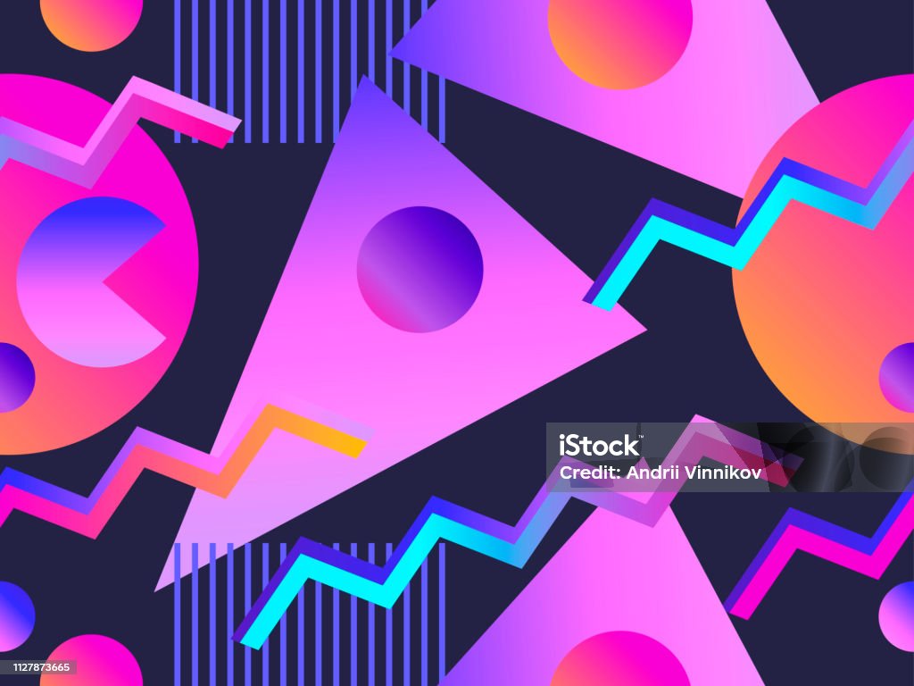 80s Gradient Pattern Seamless Pattern With Gradient Shape In The Style Of 80s Synthwave ...