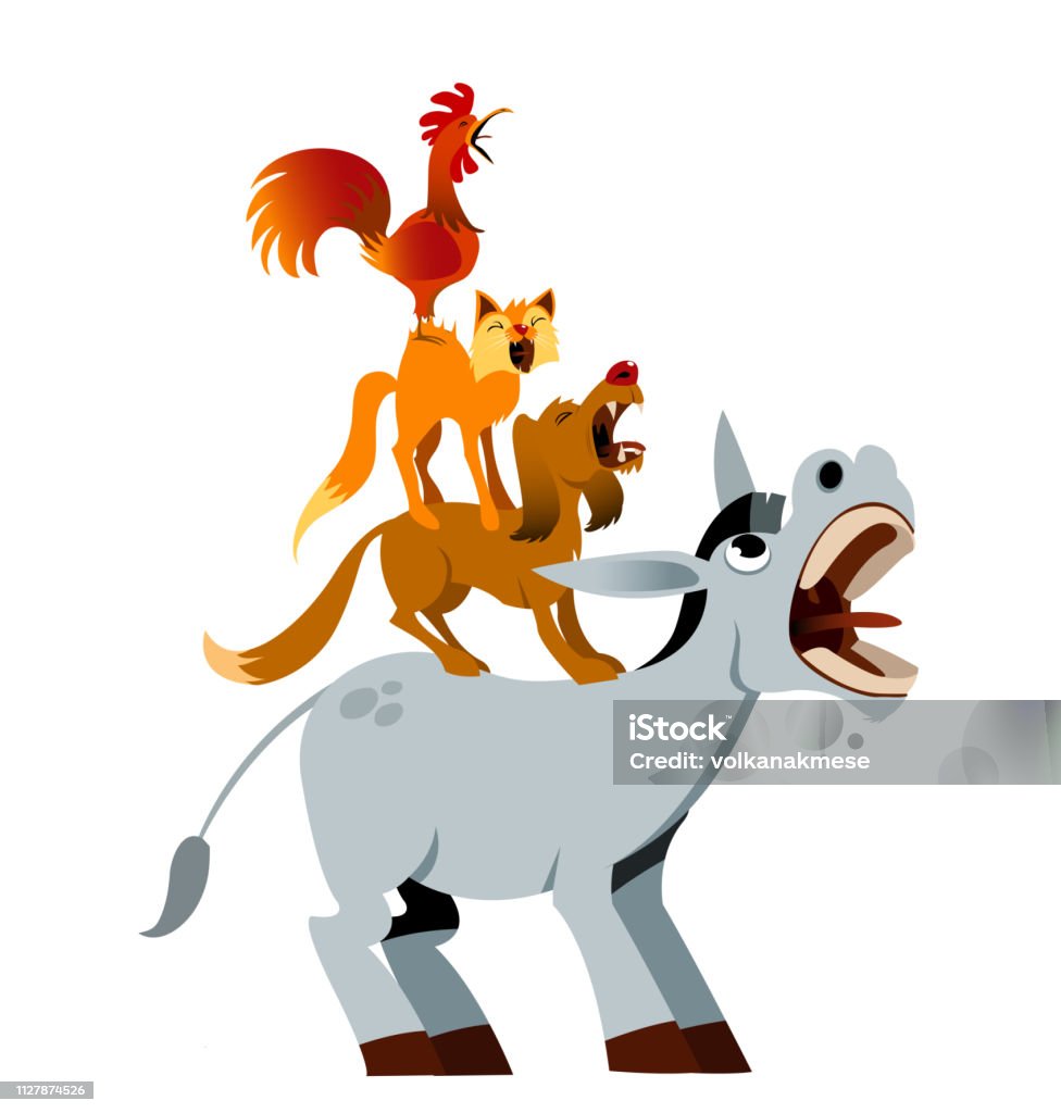 Ilustración de Músicos De Bremen Ilustración De Vectores Aislado Sobre Fondo Blanco y más Vectores Libres de Derechos de Bremen - iStock Ilustración de Músicos De Bremen Ilustración De Vectores Aislado Sobre Fondo Blanco y más Vectores Libres de Derechos de Bremen - iStock