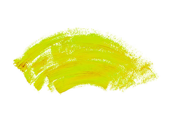 istock Abstraction for background, drawing with yellow paint on white isolated background 1127876651