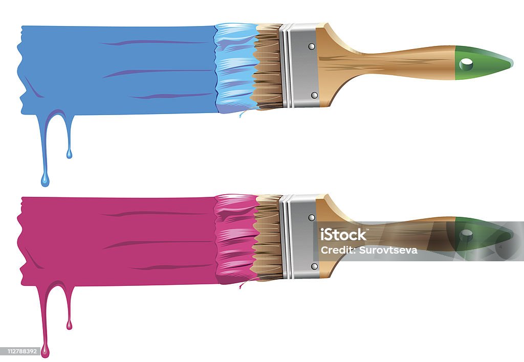 Brosse à écran plat - clipart vectoriel de Blanc libre de droits