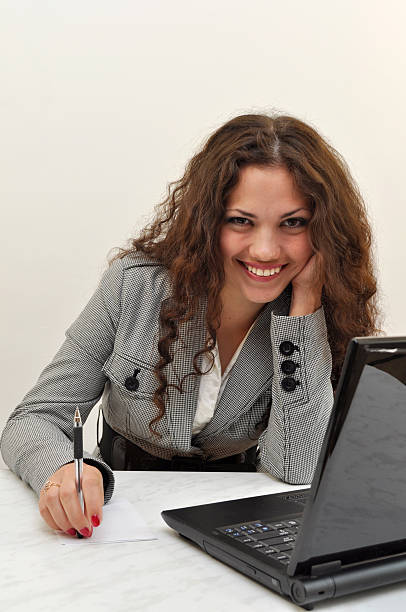 istock Businesswoman laughing 112788575
