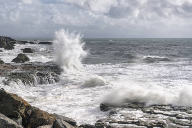 istock Large Turbulent Ocean Waves Off California Coast 1127887620