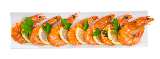 istock Grilled shrimps with lemon 1127887852