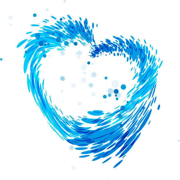 Vector de corazón de agua Splash - ilustración de arte vectorial