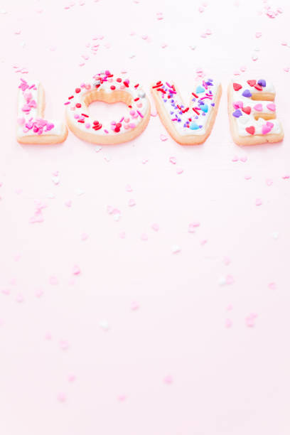 istock Sugar cookies decorated with royal icing for Valentine's Day 1127895377