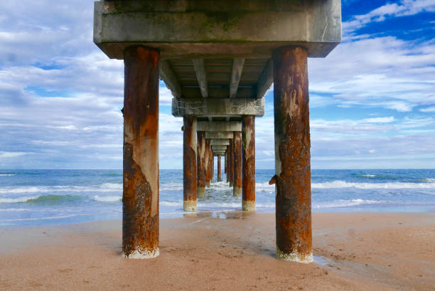 istock View under a wooden ocean pier 1127897130
