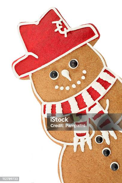 Gingerbread Pupazzo Di Neve - Fotografie stock e altre immagini di Bianco - Bianco, Biscotto secco, Carino