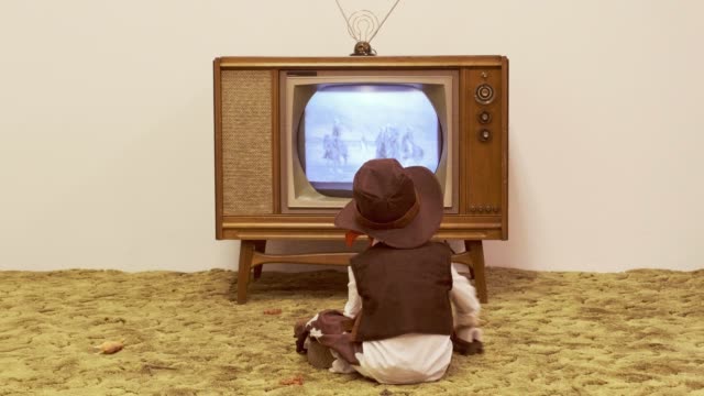 Vintage TV and Little Boy Cowboy