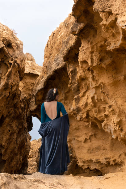 istock Model portrait with sand stone canyon rocks in the background 1127903502