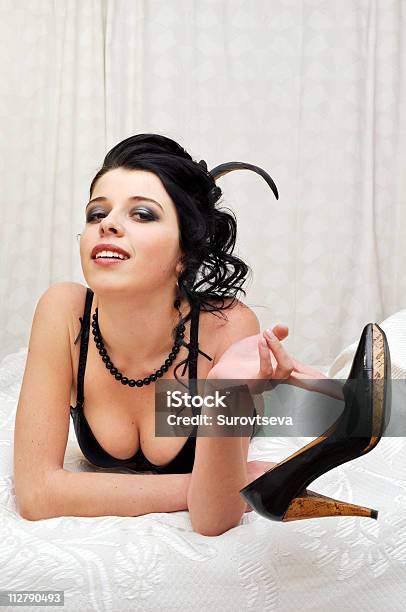 Lady With Shoe Stock Photo - Download Image Now - Adult, Adults Only, Beautiful People