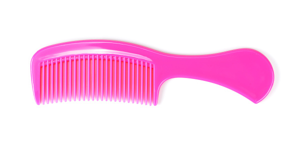 Pink Plastic Hair Comb Isolated On White Background Stock Photo - Download  Image Now - iStock