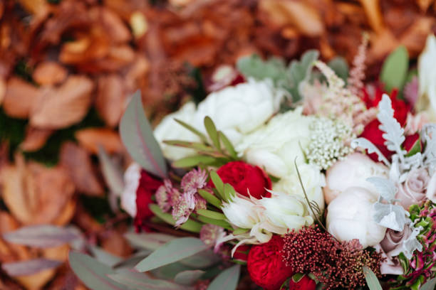 istock Wedding flowers, bridal bouquet closeup. 1127914352