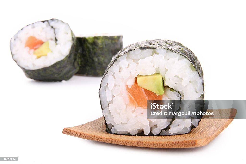 Rolinho maki sushi - Foto de stock de Abacate royalty-free