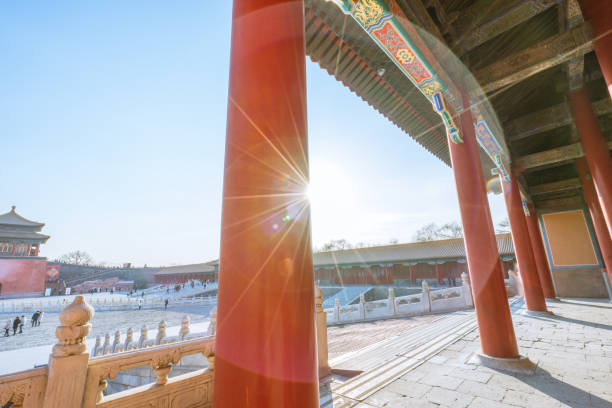 istock corridor in the forbidden city with sunset 1127916628