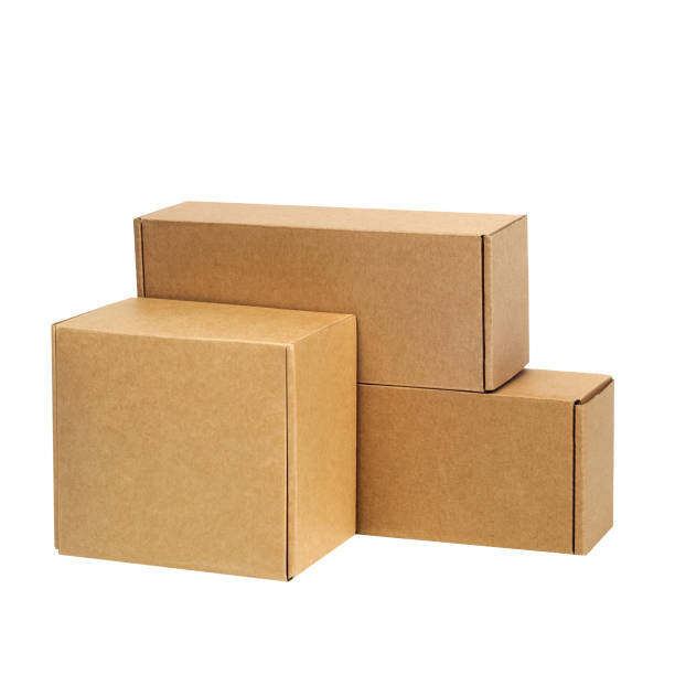 istock Cardboard boxes for goods on a white background. Different size. Isolated on white background. 1127916875