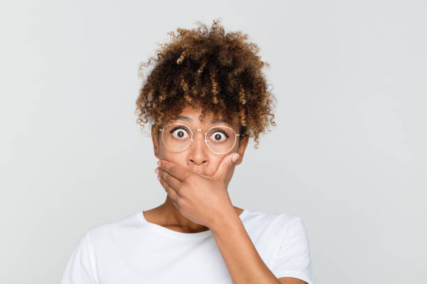 istock Terrified afro american woman 1127916879