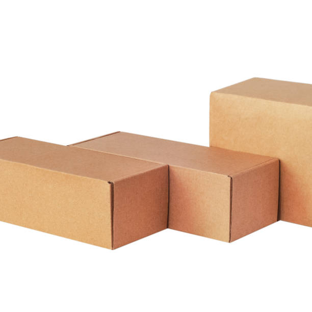 istock Cardboard boxes for goods on a white background. Different size. Isolated on white background. 1127916891