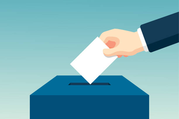głosowanie - voting election ballot box voting ballot stock illustrations