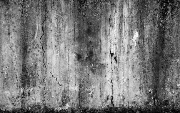 Photo of Abstract background scary old cement wall and cracked concrete