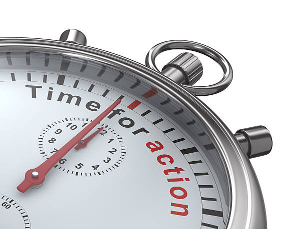istock Time for action. Stopwatch on white background. Isolated 3D imag 112793080