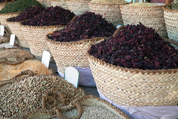 istock hibiscus tea and beans in baskets 112793166