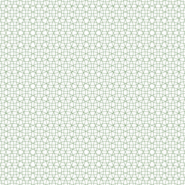 bezszwowy giloszowy wzór tła zielony, wektorowa siatka ochronna do cennych dokumentów, bezszwowa gilotyna wzorzysta siatka - guilloche coupon currency pattern stock illustrations