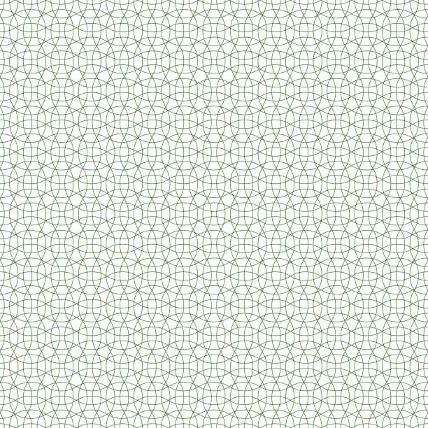 Vector illustration of seamless guilloche background pattern green, vector protective mesh for valuable documents, seamless guilloche patterned mesh