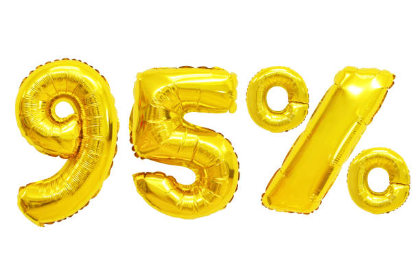 istock ninety five percent from golden color balloons 1127933206