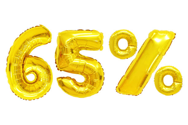 istock sixty five percent from golden color balloons 1127934628