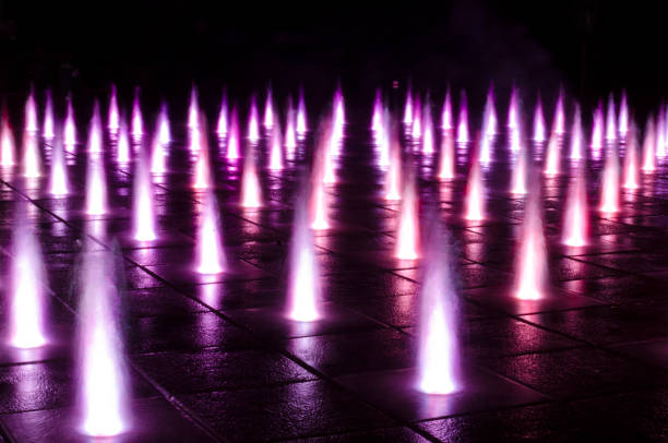 istock Lights of a public fountain in Bucharest 1127934672