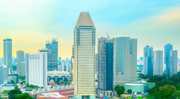 istock Modern aerial Singapore skyline 1127936831