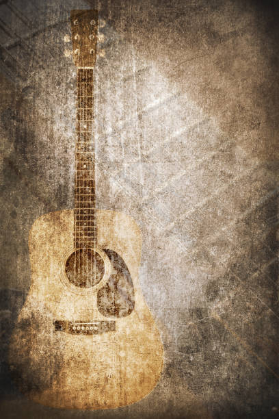 Grunge guitar background Grunge instrument series. Guitar background at the edge of burnt frame grunge stock pictures, royalty-free photos & images