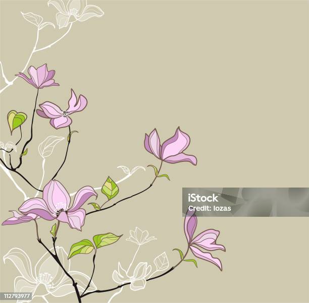 Magnolia - Stockowe grafiki wektorowe i więcej obrazów Bez ludzi - Bez ludzi, Bukiet, Drzewo