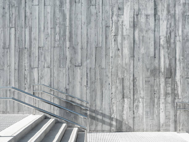 istock Architecture detail Concrete wall with stair step outdoor 1127940588