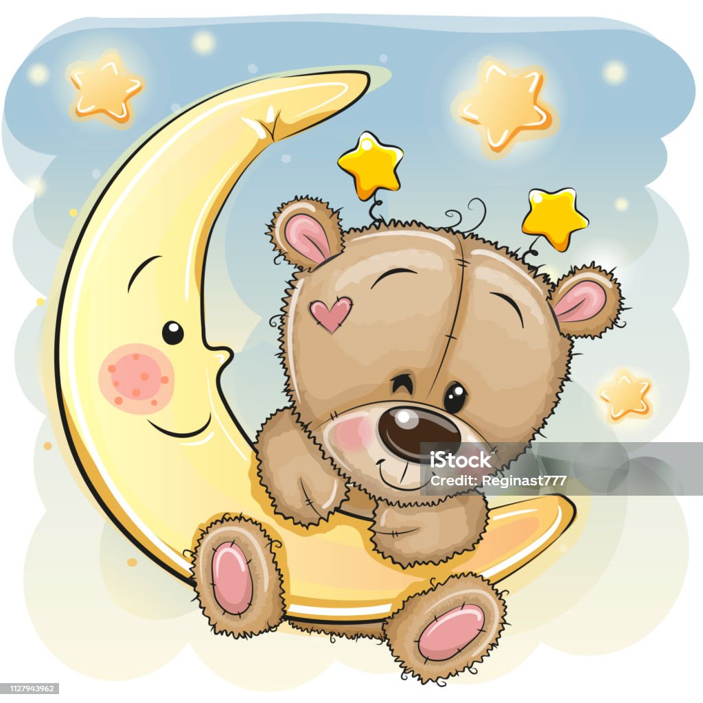 Ilustración de Lindo Oso De Peluche De Dibujos Animados En La Luna y más Vectores Libres de Derechos de Osito de peluche - iStock Ilustración de Lindo Oso De Peluche De Dibujos Animados En La Luna y más Vectores Libres de Derechos de Osito de peluche - iStock