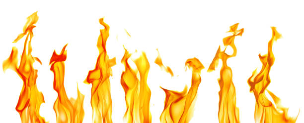 istock sparks of seven yellow bright flames on white 1127945081