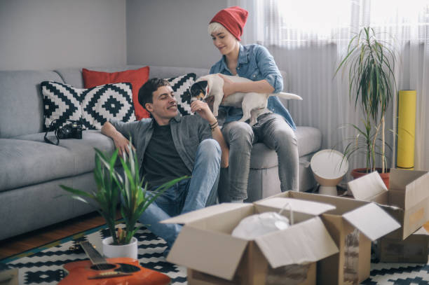 istock Young couple moving into their new house 1127946204