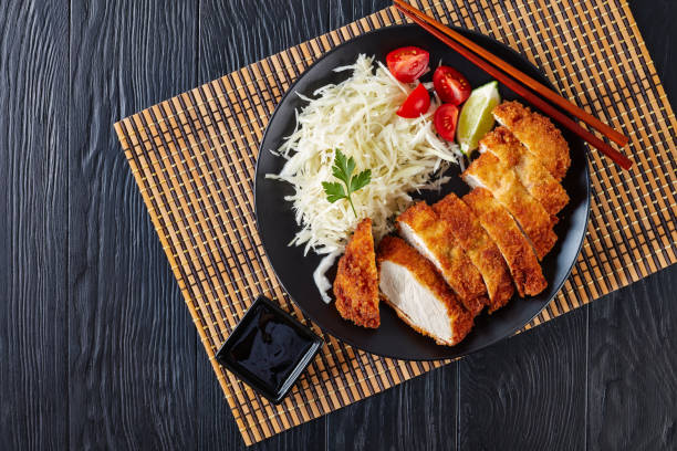 tonkatsu - cotoletta di maiale fritta impanato panko - tonkatsu foto e immagini stock