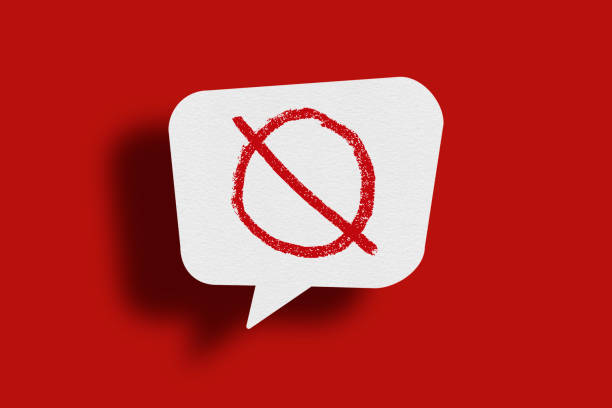 Speech bubble on red background, No sign Speech bubble on red background, No sign no sign stock illustrations