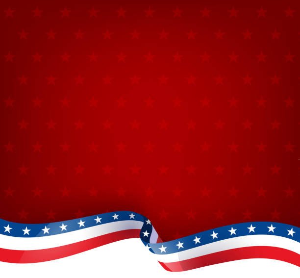 ilustraciones, imágenes clip art, dibujos animados e iconos de stock de cinta de patriotismo - backgrounds fourth of july star shape national holiday