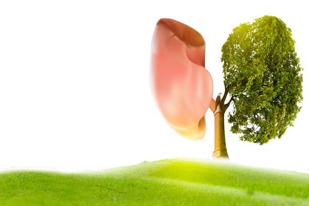 istock Lung green tree-shaped images, medical concepts, autopsy, 3D display and animals as an element 1127950785