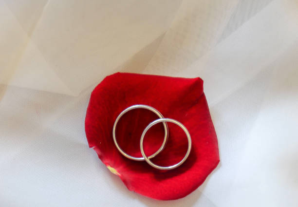 two rings are the symbol of love - herzform imagens e fotografias de stock