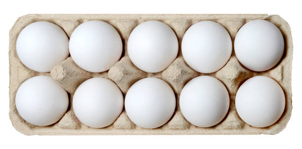 istock A dozen white chicken eggs in a carton. 1127954248
