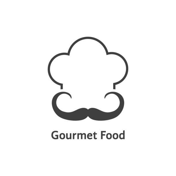 ilustraciones, imágenes clip art, dibujos animados e iconos de stock de comida gourmet negro - chef italian culture isolated french culture